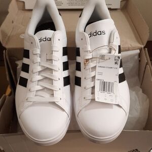 Adidas Women's Grand Court 2.0 White and Black Sneakers